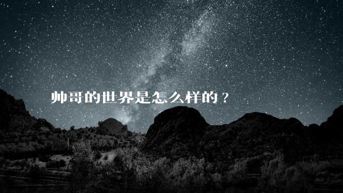 帅哥的世界是怎么样的?