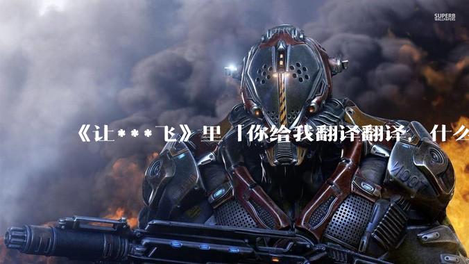 《让***飞》里「你给我翻译翻译，什么***是***惊喜」这一句是什么意思？