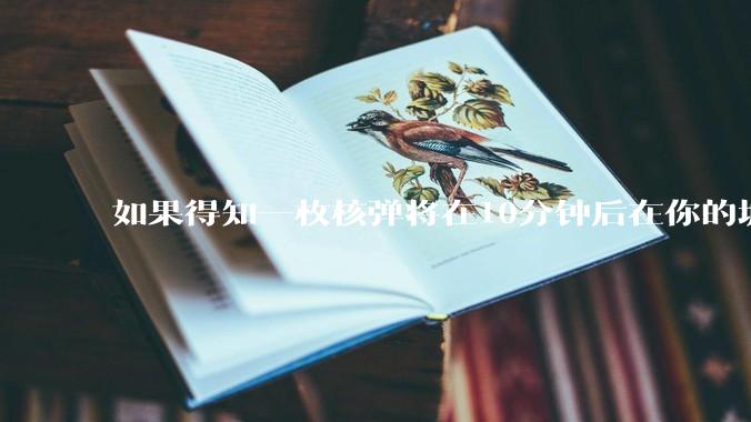 如果得知一枚核弹将在10分钟后在你的城市爆炸，除了等死还能干嘛？